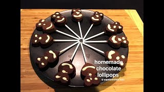 homemade chocolate lollipops recipe  how to make chocolate lollipops at home  चॉकलेट लॉलीपॉप्स [upl. by Lleksah657]