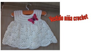 Vestido niña a crochet muy fácil todas las tallas [upl. by Einaffit580]