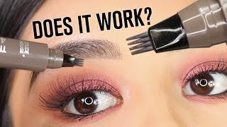 DIY MICROBLADING EYEBROW MARKER PEN  DOES IT WORK [upl. by Pentheas960]