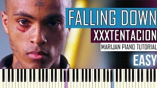 How To Play Lil Peep amp XXXTENTACION  Falling Down  Piano Tutorial EASY  Sheets [upl. by Eppesiug]