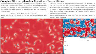 Complex GinzburgLandau Equation  Frozen States [upl. by Naugal]