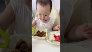 Yam stewed with fried meat and big steamed buns baby food Human cubs food recommendation [upl. by Lichtenfeld]