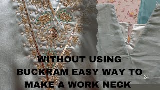 Without using buckram easy way to make a WORK NECK ✂️ [upl. by Haggi666]