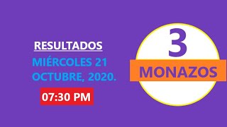 0730 PM TRES MONAZOS NUEVOS TIEMPOS LOTTO REVANCHA MIÉRCOLES 21102020  JUNTA PROTECCION SOCIAL [upl. by Enyala428]