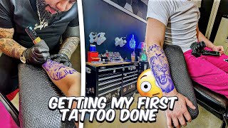 Getting My First Tattoo At 18💉 Worst Pain Experience [upl. by Quenby]