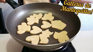 GALLETAS de MANTEQUILLA en SARTEN 🍳😱 con solo 3 INGREDIENTES 🍪🤤 [upl. by Cocks]