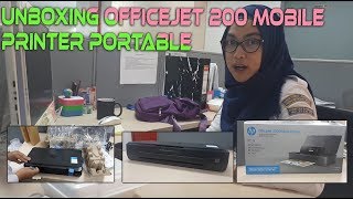 Unboxing HP Officejet 200 Mobile Printer Portabel [upl. by Karole]