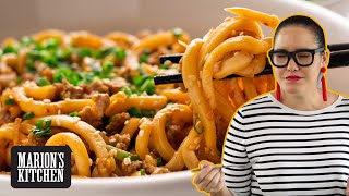 15 minute Pork amp Sesame Udon Noodles  Marions Kitchen [upl. by Rfinnej]