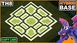 NEW Best TH8 Hybrid Base 2024 COPY LINK  COC Town Hall 8 TrophyWar Base [upl. by Bezanson]