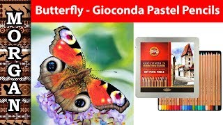 Pastel Pencils Butterfly using  Gioconda by KOHINOOR [upl. by Alejandra]