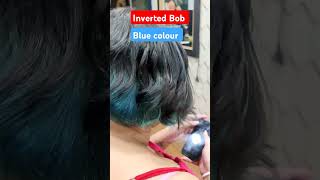 Inverted bob  blue colour aroma salons  9148252298 [upl. by Phail564]