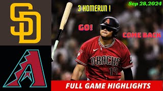 Padres vs Diamondbacks FULL Game Highlights  Sep 28 2024  MLB Highlights  MLB Today [upl. by Ranita]