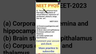 Neural control and coordination class 11 Neural control and coordination neet pyqs2024 neet pyqs [upl. by Egwin]