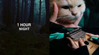 FOREST AT NIGHT Skyrim OST Secunda  1 Hour Relaxing Kalimba [upl. by Alaecim153]