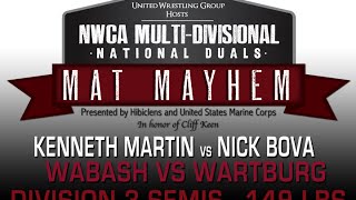 149 Kenneth Martin v Nick Bova  2015 NWCA MultiDivisional Duals  D3 SemiFinal [upl. by Ridley]