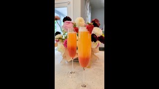 Easy Sunrise Strawberry Mimosa Recipe Shorts [upl. by Aloibaf]