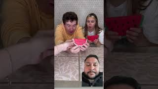 Real vs fake watermelon hmelkofm funny watermelon challenge comedy shorts [upl. by Murtha347]