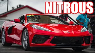 2020 C8 Corvette FIRST 14 Mile Test  Pulls on Nitrous We Launched it on the Highway [upl. by Esinnej]