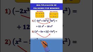 Multiplicación de polinomio por monomio shortsfeed  Operaciones con polinomios profeguille [upl. by Maude]