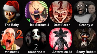 The Baby In yellow Ice Scream 4 Death Park 1 Granny 2 Mr Meat 2 Slendrina 2 Antarctica 88 [upl. by Awram]