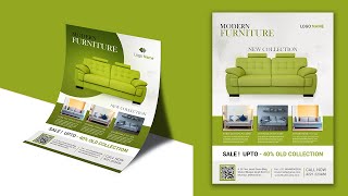 Modern furniture leaflet design in Photoshop  Flyer Design  photoshop tutorial [upl. by Lleuqar854]