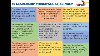 10 PRINCIPLES AT AB INBEV via Carlos Brito [upl. by Yentterb]