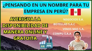 Disponibilidad de Nombre Para tu Empresa Sunarp Perú 💥 [upl. by Adrianne]