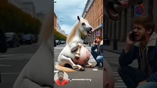 OMG 😱 pregnant mare saved a life horse mare treatment humanity shorts foryou youtubeshorts [upl. by Ynattirb]