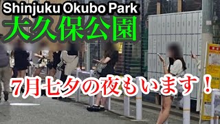 大久保公園 7月もいっぱいいます！「東京夜散歩」Updated on July142024Shinjyuku Okubo Park [upl. by Casmey]