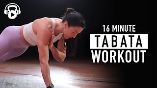 16 MINUTE  Tabata Songs Workout  No Equipment  Cardio Core amp Strength [upl. by Nailliw]