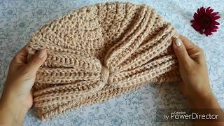 GORRO TIPO TURBANTE Tejido a Crochet [upl. by Anilahs]