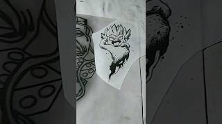 TIRANDO DECALQUE decalque tattoo shorts anime [upl. by Ronen299]