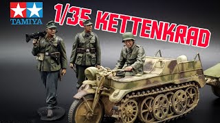 Tamiya 135 Kettenkraftrad and Figures  New Tool  Full Build [upl. by Wehtta]