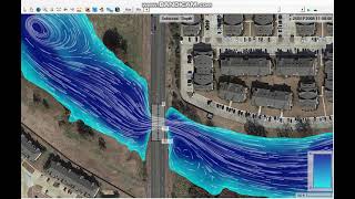 HEC RAS 2D Bridge model simulation 100year flood [upl. by Odirfliw]