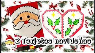 2 tarjetas navideñas creativas para regalar amigostutorial [upl. by Aicire]