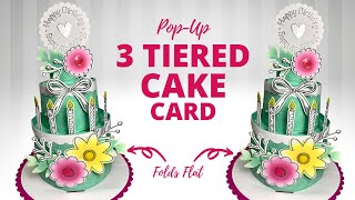 3 Tiered Pop Up Birthday Cake Card  3D Delights [upl. by Airitak]