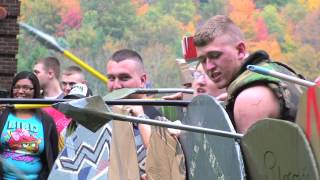 Video Norwich History classes recreate ancient Greek Hoplite battle [upl. by Ahsiym]