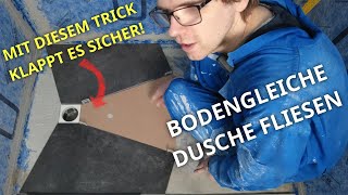 Bodengleiche Dusche mit Gefälle selbst fliesen  Gefälleschnitt  Blanke AQUAGLAS [upl. by Bone]