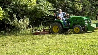 BushHogging Trails Treelines amp Slopes with the John Deere 3025E [upl. by Ydnahs]