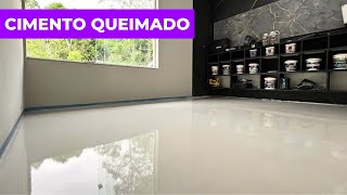 Cimento queimado branco  Piso líquido faça você mesmo lembra muito um piso de porcelanato líquido [upl. by Felske]