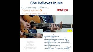 She Believes In Me  Kenny Rogers guitar strumming tutorial with lyrics and chords [upl. by Keg]