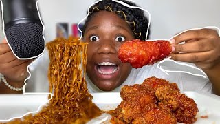 Black Bean Spicy Noodles  Korean Spicy Fried Chicken Mukbang Eating show [upl. by Nodyl734]