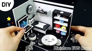 Miniature BTS Room 아이돌 방 만들기 1탄 얼쑤지화자 방탄소년단 방 만들기 ｜ 희꽁 만들기 [upl. by Ahsinar669]