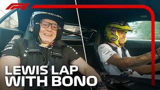 Lewis and Bono One Last Lap  F1 Pirelli Hot Laps [upl. by Anaynek]