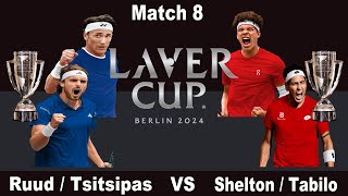 Laver Cup 2024  Match 8  RuudTsitsipas vs SheltonTabilo  Doubles [upl. by Sema702]