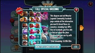 Monster Legends  Fall Special Breeding  Deadwolf Uru Greedy Dragon and Shi Hou [upl. by Marquez52]