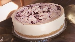 Tarta de Queso sin Horno · Cheesecake con Arándanos ¡Receta fácil y rápida [upl. by Suckram767]