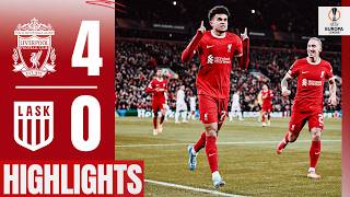 Diaz Gakpo and Salah secure Europa League knockout qualification  Liverpool 40 LASK  Highlights [upl. by Kayle730]