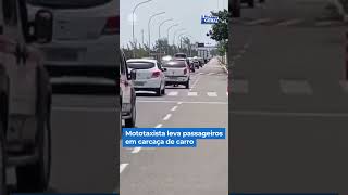 Mototaxista leva passageiros em carcaça de carro shorts balançogeral [upl. by Bautista449]