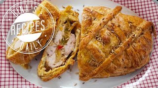 Dina’s Daily Recipes  Πικάντικο ρολό κοτόπουλο γεμιστό με πιπεριές τυλιγμένο σε σφολιάτα [upl. by Yanrahc]